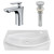16.5" W Above Counter White Vessel Set For 1 Hole Right Faucet (AI-26458)