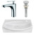 16.5" W Wall Mount White Vessel Set For 1 Hole Right Faucet (AI-26463)