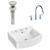 22.25" W Above Counter White Vessel Set For 3H8" Center Faucet (AI-26504)