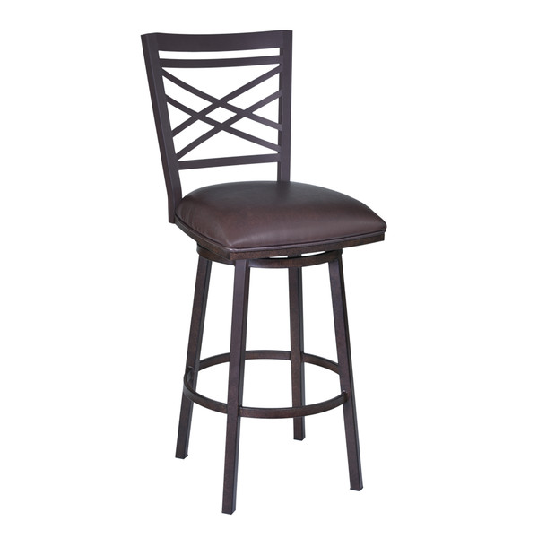 LCFA30BABR Fargo 30" Barstool In Auburn Bay Finish With Brown Pu Upholstery