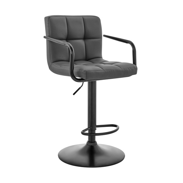 LCLABABLGR Laurant Adjustable Gray Faux Leather Swivel Bar Stool