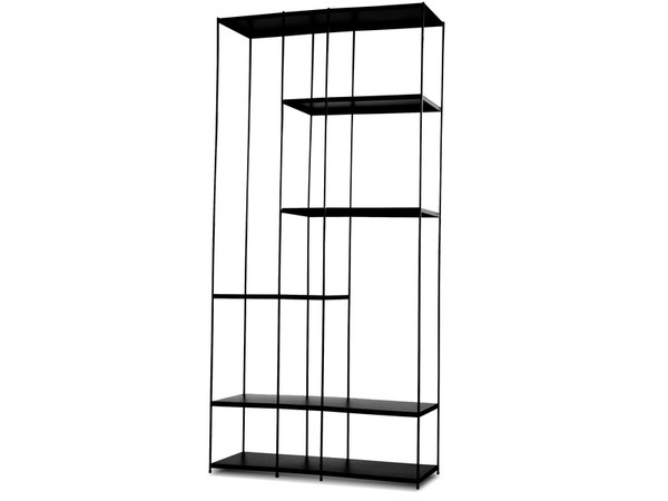 Wall Unit Etta Tall-Metal Shelves/Industrial Black Frame WWUETTABLACTALL9