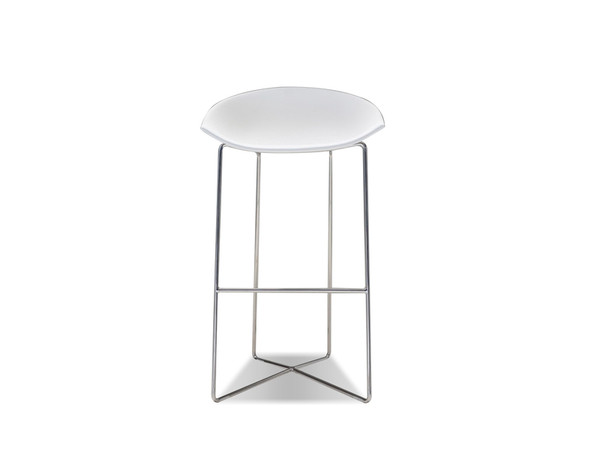 Bar Stool Paraiso White Solid Surface, Steel Base DBSPARAWHIT