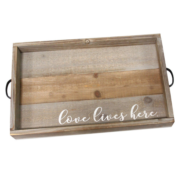"Love Lives Here" Wood Tray (329345)