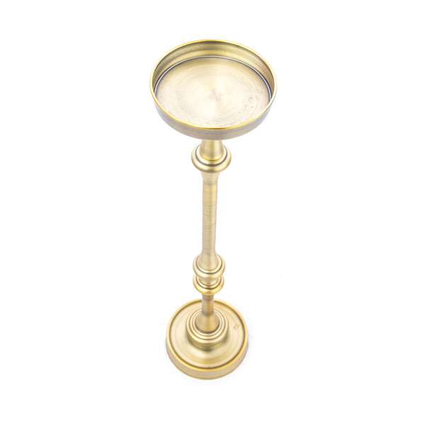 Brushed Gold Finish Drink Size Accent Table (384132)