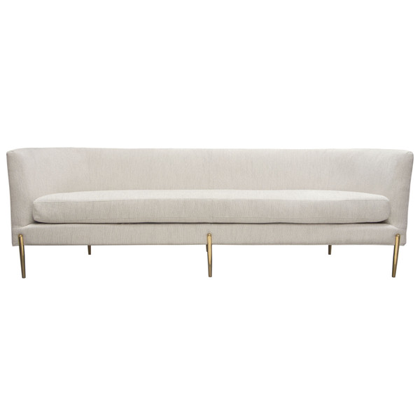 Lane Sofa In Light Cream Fabric With Gold Metal Legs By Diamond Slofa LANESOCM