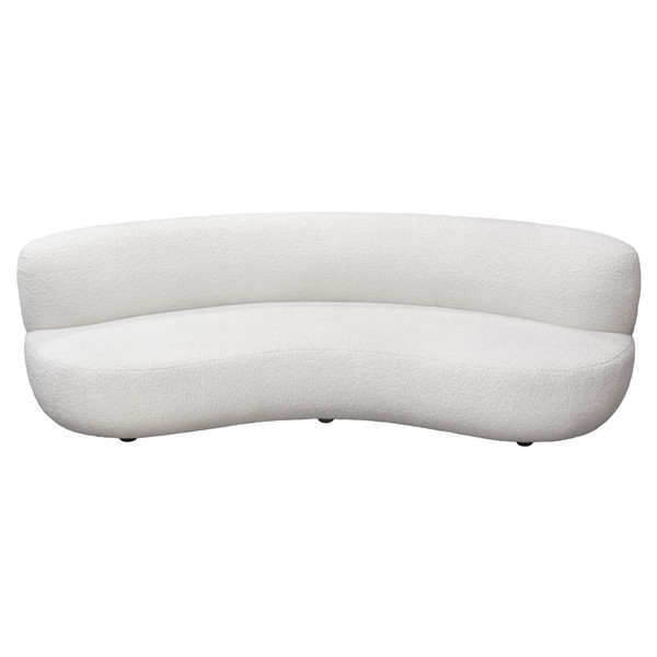 Simone Curved Sofa In White Sheepskin Fabric By Diamond Sofa SIMONESOWH