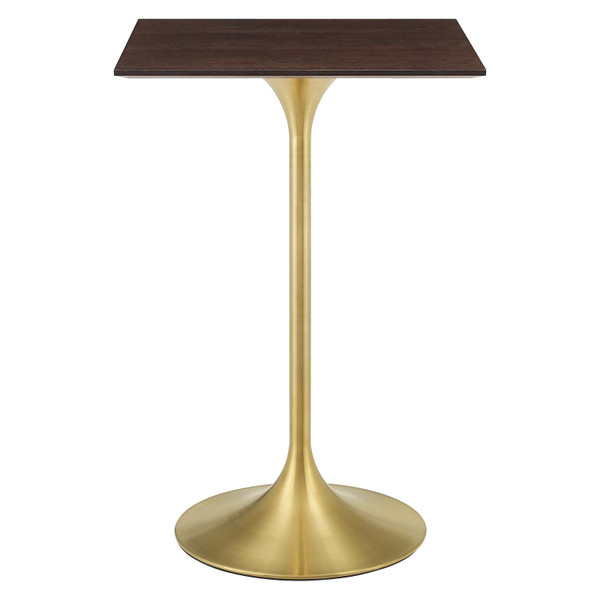 Lippa 28" Square Wood Bar Table EEI-5531-GLD-CHE