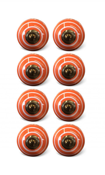 1.5" X 1.5" X 1.5" Bronze, White And Orange - Knobs 8-Pack (321657)