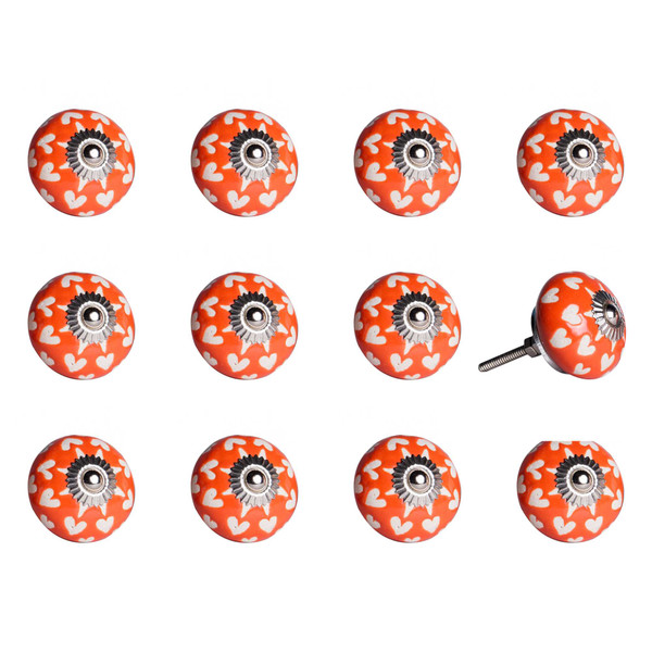 1.5" X 1.5" X 1.5" Orange, White And Silver - Knobs 12-Pack (321699)