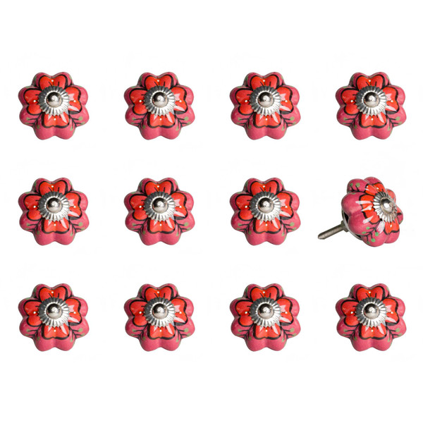 1.5" X 1.5" X 1.5" Pink, Red And Green - Knobs 12-Pack (321697)