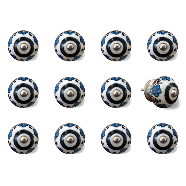 1.5" X 1.5" X 1.5" White, Black And Navy - Knobs 12-Pack (321689)