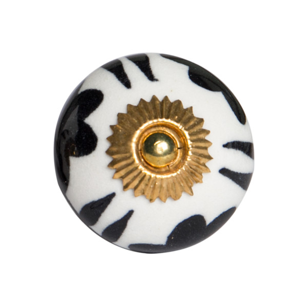 1.5" X 1.5" X 1.5" White, Black And Yellow - Knobs 12-Pack (321664)