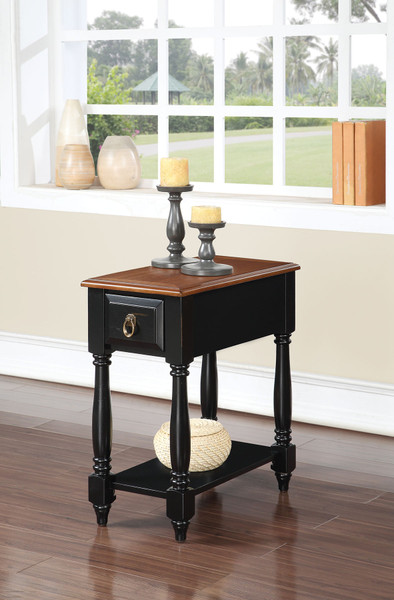 Side Table, Black & Oak - Rubber Wood, Ash Veneer Black & Oak (285368)