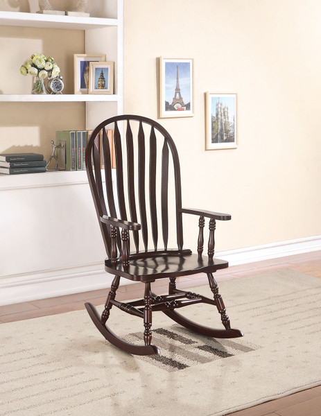 24" X 33" X 45" Cappuccino Rubber Wood Rocking Chair (285703)