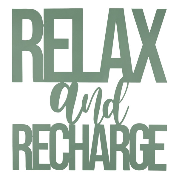 Relax And Recharge Metallic Wall Sign (383284)