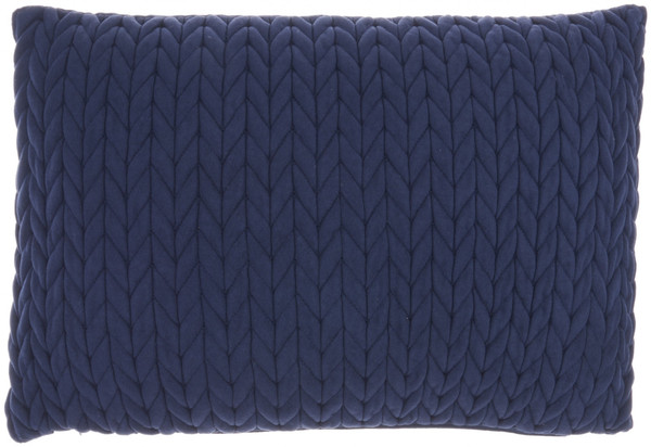 Navy Blue Chunky Braid Lumbar Pillow (386145)