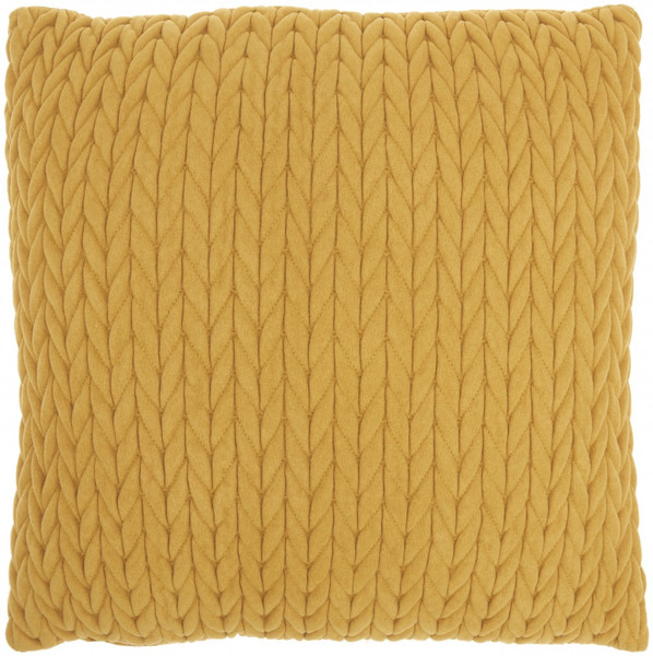 Mustard Yellow Chunky Braid Throw Pillow (386149)