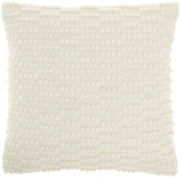 Ivory Textured Broken Stripes Throw Pillow (386179)