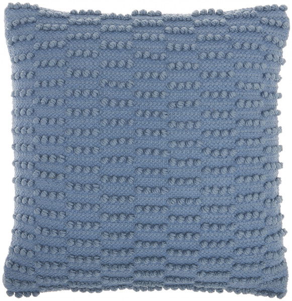 Ocean Blue Textured Broken Stripes Throw Pillow (386182)