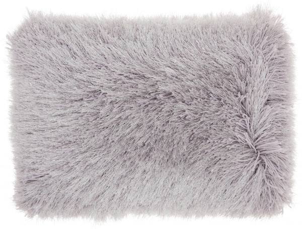 Pale Gray Super Shaggy Throw Pillow (386411)