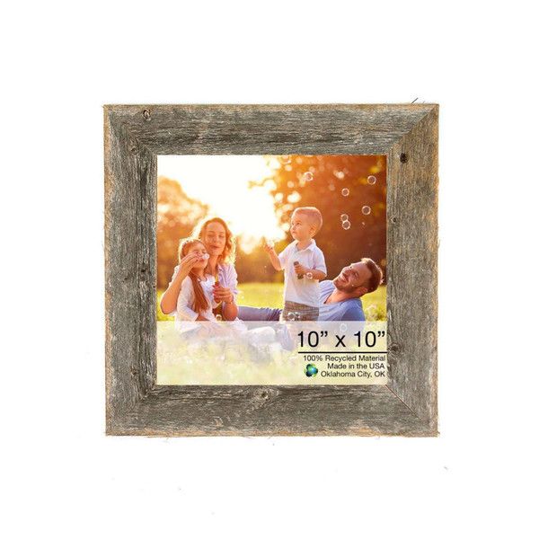 10" X 10" Rustic Farmhouse Gray Wood Frame (386493)