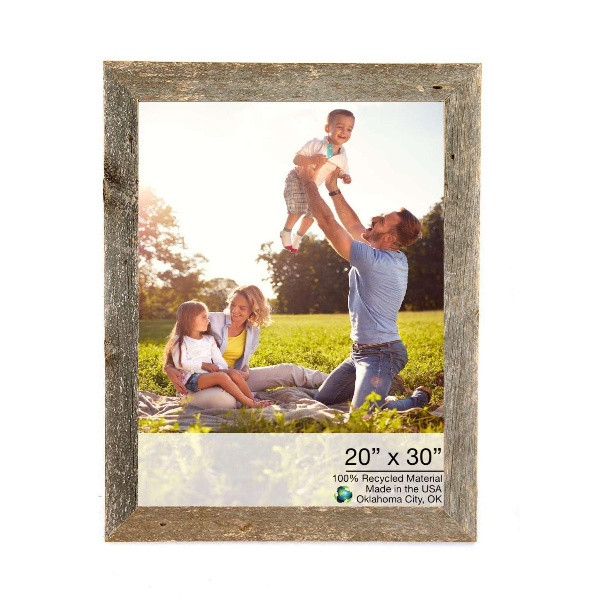 20" X 30" Rustic Farmhouse Weathered Gray Wood Frame (386537)