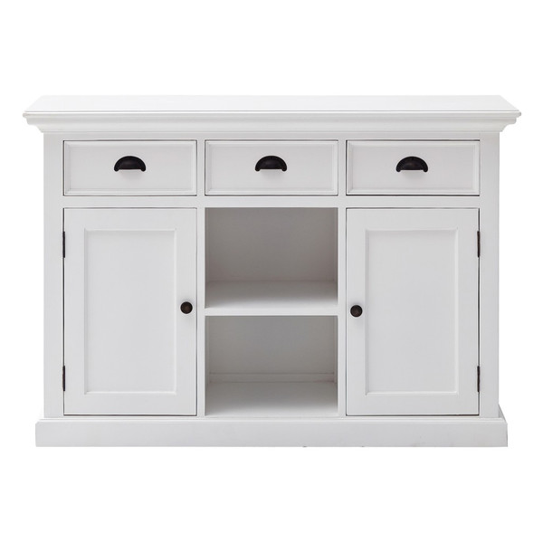 White Modern Farmhouse Large Accent Cabinet With Baskets (388214)