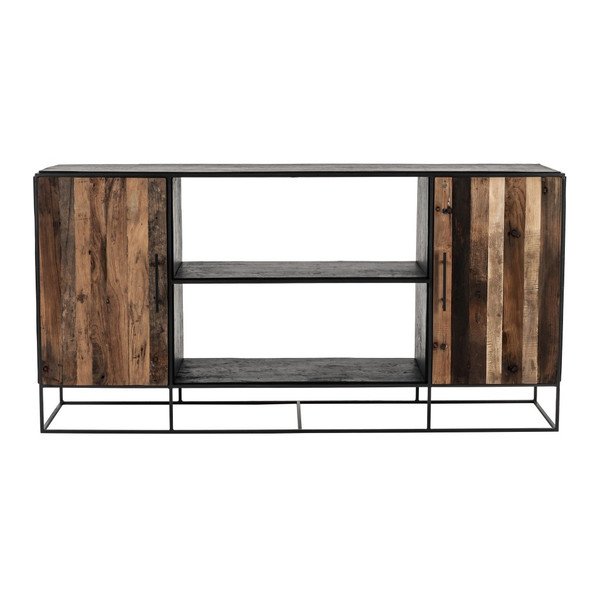 Modern Rustic Black And Natural Media Center Tv Stand (388254)
