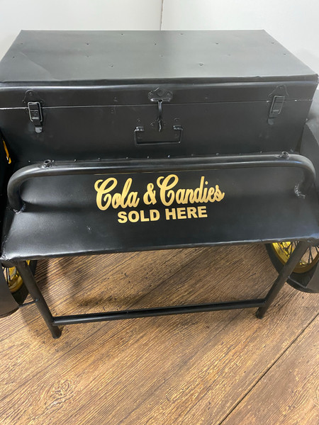 Black Old Time Delivery Box Table With Storage (388442)