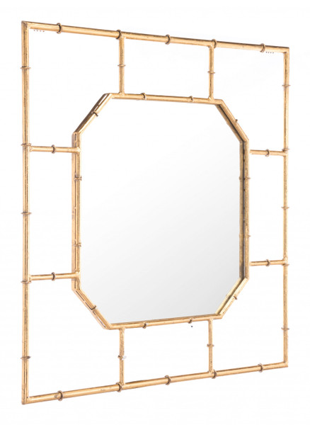 Bamboo Square Mirror Gold (388479)