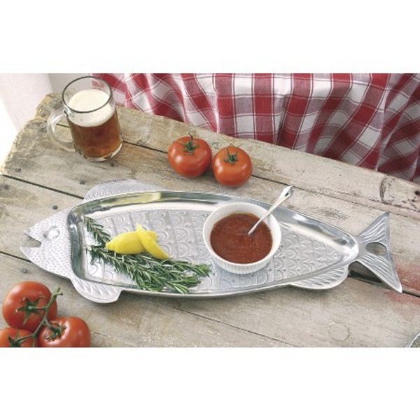 Fun Fish Shaped Silver Embellished Serving Tray (388603)