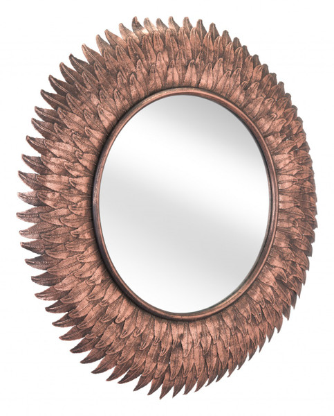 Bronze Leaf Round Mirror (391673)