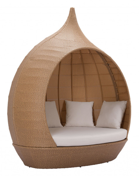 Teardrop Shaped Beige And Natural Daybed (392018)
