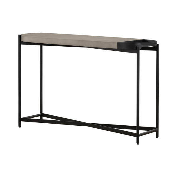 Dua Concrete And Black Metal Modern Console Table (LCDUCNBLCC)