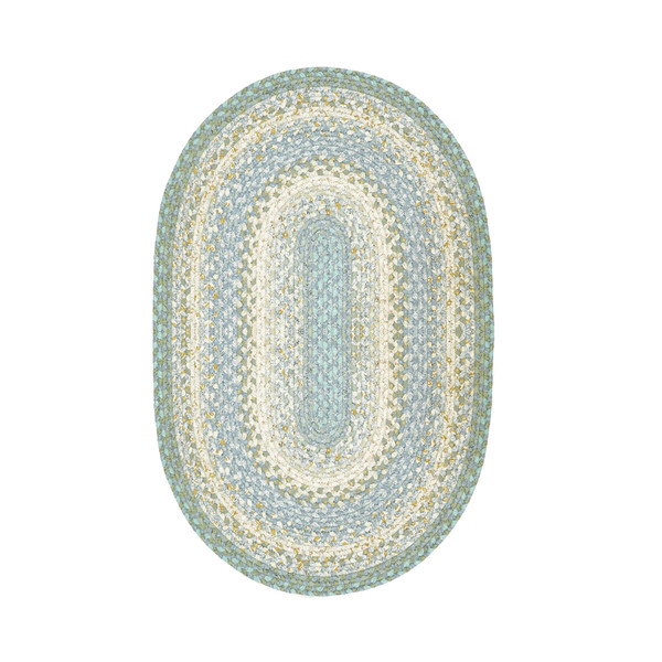 8' x 10' Oval Baja Blue Cotton Braided Rug (406286)