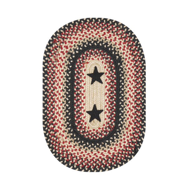 13" x 19" Placemat Oval Primitive Star Gloucester Jute Braided Accessories - Pack Of 4 (594754)