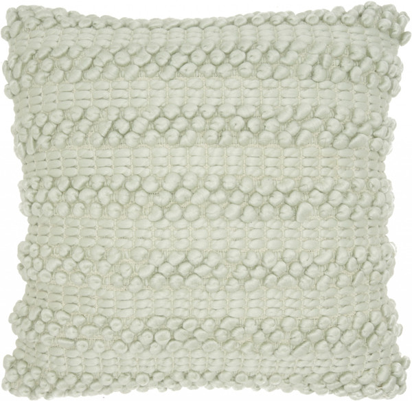 Xl Mint Green Pom-Pom Detailed Throw Pillow (386061)