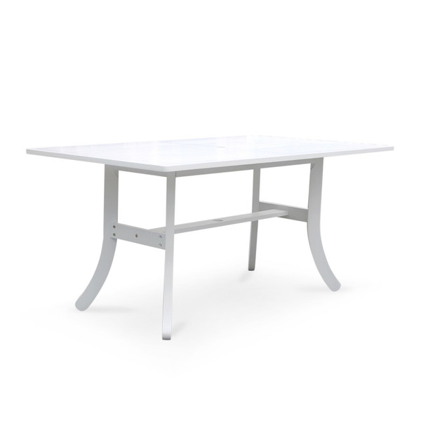 White Dining Table With Curved Legs (390038)