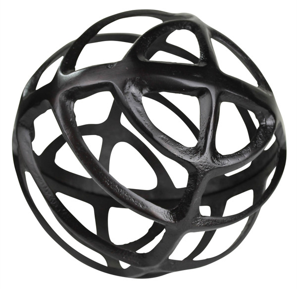 Black Metal Geometric Sphere (390124)