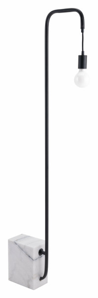 Black Industrial And White Marble Bulb Floor Lamp (391850)