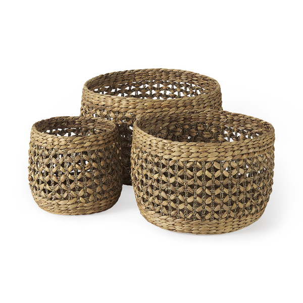 Set Of Three Round Wicker Baskets (392152)