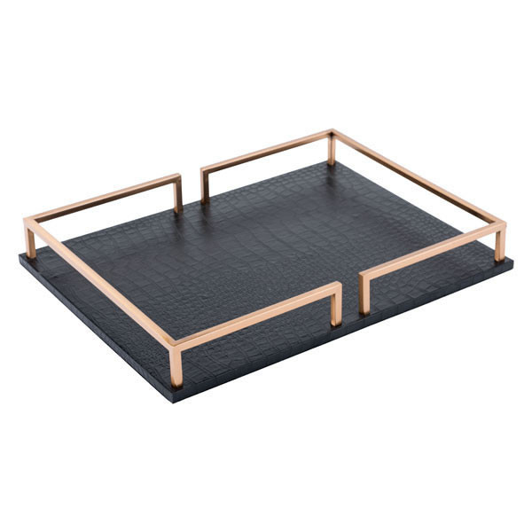 15.7" X 11.6" X 2" Black Square Table Tray (295398)