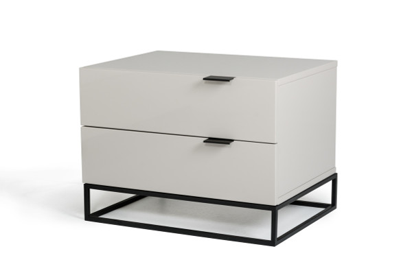 16" Grey Mdf And Metal Nightstand (282979)