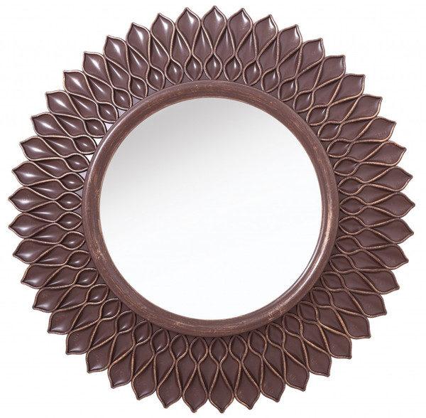 Bronze Round Flower Shaped Mirror (396595)