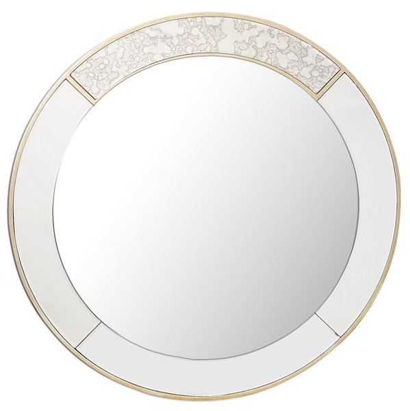 Gold Accented Round Mirror (396605)