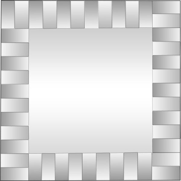 Offset Mirrored Paneled Framed Mirror (396621)