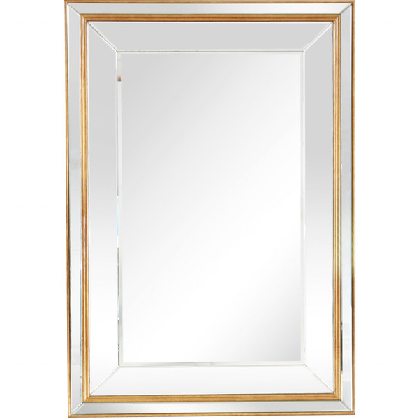 Antiqued Gold Finish Wall Mirror (396637)