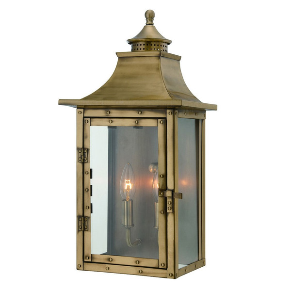 St. Charles 2-Light Aged Brass Wall Light (398417)