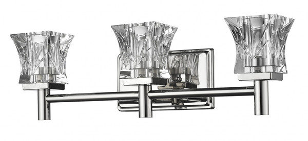 Arabella 3-Light Polished Nickel Sconce With Pressed Crystal Shades (398801)
